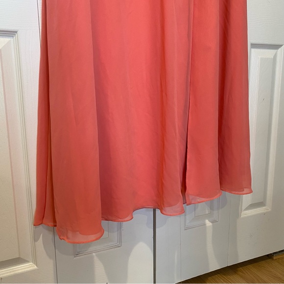 Azazie Watermelon Coral Bridesmaid Prom Long Dress Plus Size 20 - Picture 13 of 16